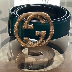 *RARE* Emerald Green Gucci Bamboo Belt